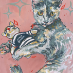 lexrthomas gouache pet portrait cat rabbit cade harrison