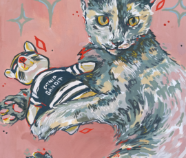 LRT Studio lexrthomas gouache pet portrait cat rabbit cade harrison